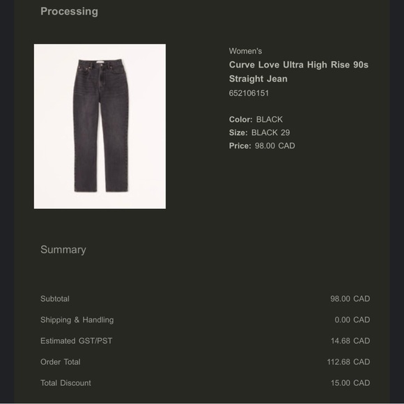 ABERCROMBIE & FITCH CURVE LOVE JEANS - Picture 9 of 9